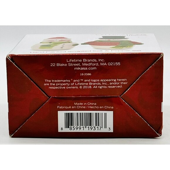 Celebrations By Mikasa Snowmen Salt Pepper Shakers Hand Painted Ceramic Winter - Picture 10 of 10